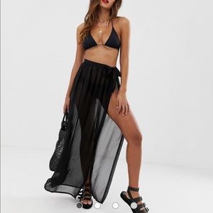 ASOS black wrap around cover up